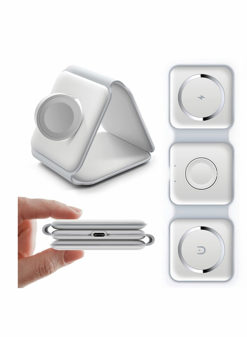 كابتن تيك Wireless Charging, 3 in 1 Wireless Charger,Wireless Magnetic Fast Charging Foldable Dock station Charger for iPhone 13/12/11/8/Pro/Max,for iWatch,forAirPods 3/2/Pro and for Samsung KSA | Riyadh, Jedda - Image 1