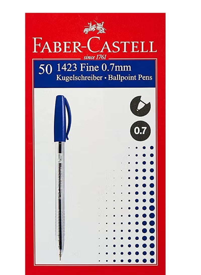 FABER-CASTELL قلم فابر كاستل أزرق 1423 علبة من 50 قطعة - Image 1