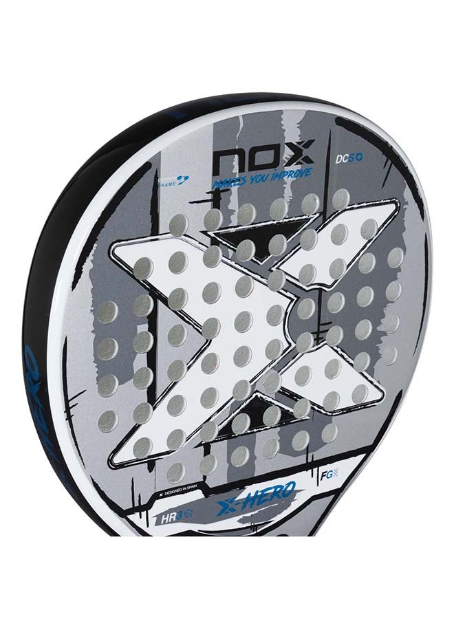 NOX X-Hero Padel Racket – 4” Grip, Lightweight Round Shape, Soft Feel Control for Beginners & Intermediate Players, White - Image 3