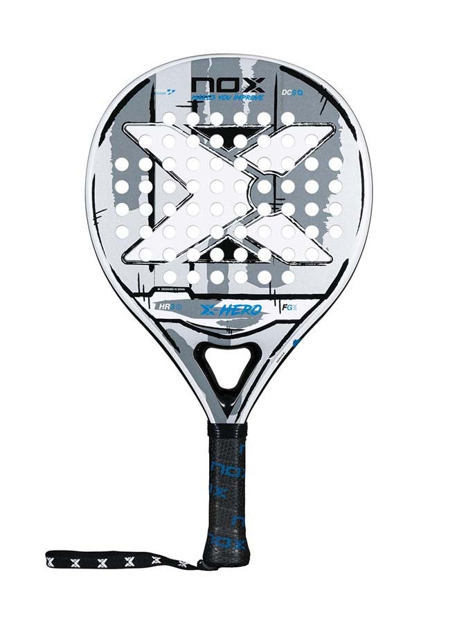 NOX X-Hero Padel Racket – 4” Grip, Lightweight Round Shape, Soft Feel Control for Beginners & Intermediate Players, White - Image 1