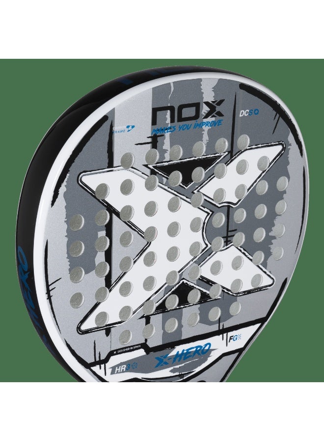 NOX X-Hero Padel Racket – 4” Grip, Lightweight Round Shape, Soft Feel Control for Beginners & Intermediate Players, White - Image 4