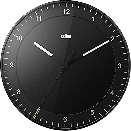 Braun Classic Mixed Analogue Wall Clock Home Gift Bundle with Silent Sweep Movement, Easy to Read, 30cm Diameter in Black + White, Model BC17B, BC17W (2 Pack) - Image 2
