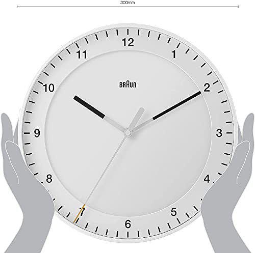 Braun Classic Mixed Analogue Wall Clock Home Gift Bundle with Silent Sweep Movement, Easy to Read, 30cm Diameter in Black + White, Model BC17B, BC17W (2 Pack) - Image 3