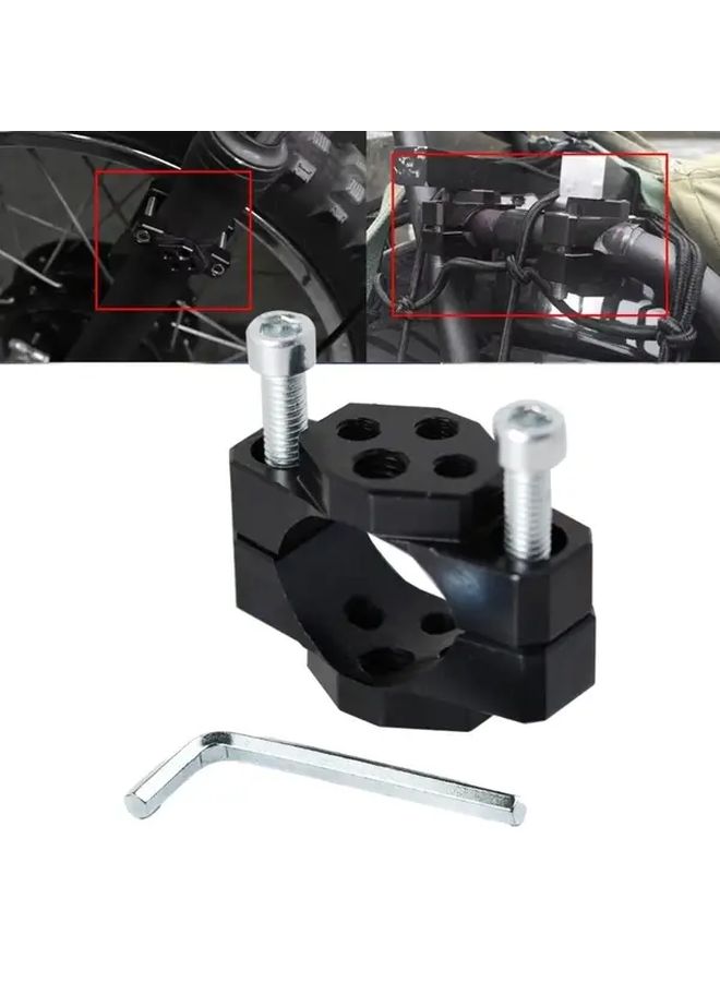 Black Aluminum Motorcycle Handlebar Bumper Mount Clamp For LED Spot Turn Signal Lights Fits Most Bikes - Image 2