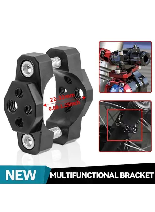 Black Aluminum Motorcycle Handlebar Bumper Mount Clamp For LED Spot Turn Signal Lights Fits Most Bikes - Image 1