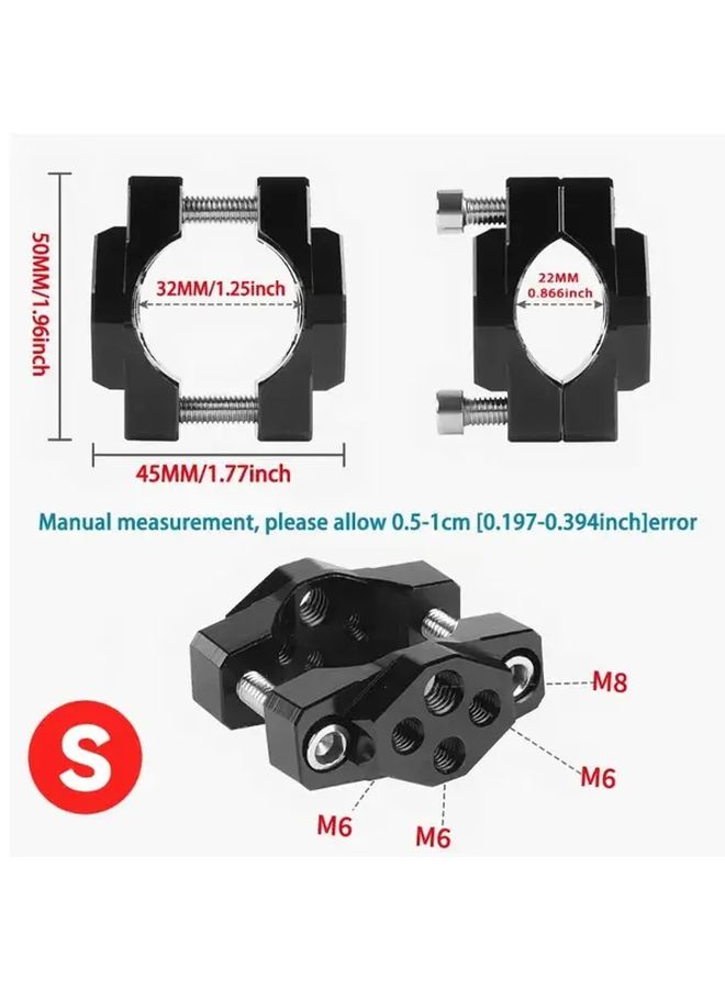 Black Aluminum Motorcycle Handlebar Bumper Mount Clamp For LED Spot Turn Signal Lights Fits Most Bikes - Image 4