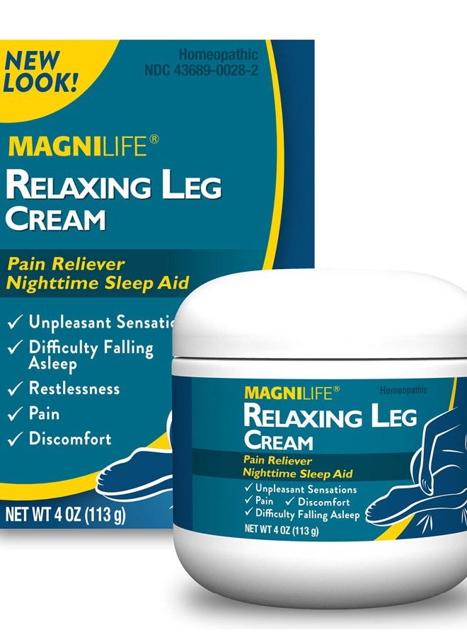 Magnilife Relaxing Leg Cream, Deep Penetrating Topical for Pain and Restless Leg Syndrome Relief, Naturally Soothe Cramping, Discomfort, and Tossing with Lavender and Magnesium - 4oz - Image 1