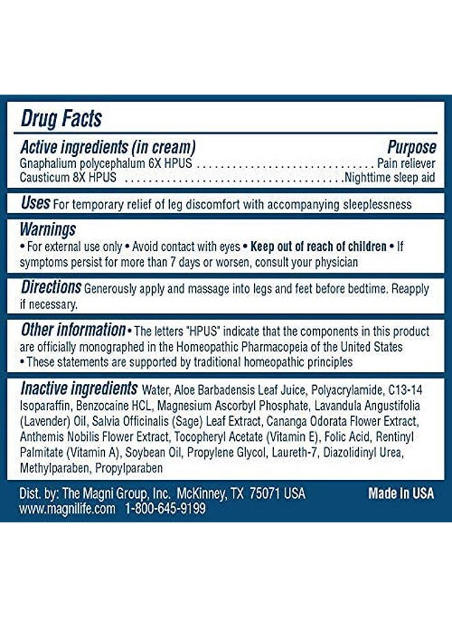 Magnilife Relaxing Leg Cream, Deep Penetrating Topical for Pain and Restless Leg Syndrome Relief, Naturally Soothe Cramping, Discomfort, and Tossing with Lavender and Magnesium - 4oz - Image 3