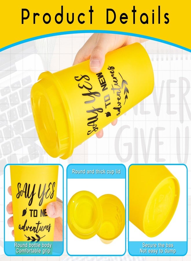 FillTouch 48 Pcs Inspirational Gifts for Employee Coworkers Staff Teammate, 16oz Reusable Plastic Coffee Cups with Positive Sayings, Bundle Gifts for Woman Man Coworker (Bright Color,Inspirational) - Image 3