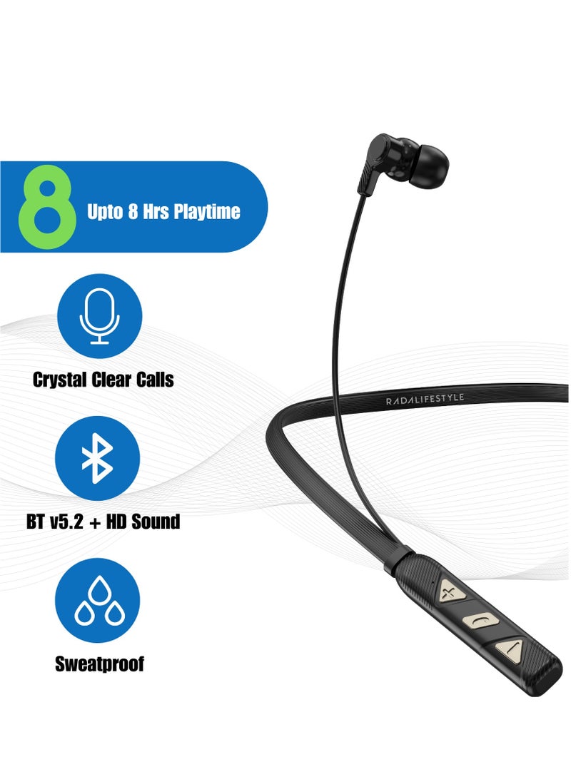 RADALIFESTYLE Pro 6  wireless bluetooth neckband in ear-buds with dynamic bass & stereo  - Image 2