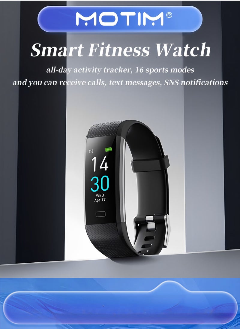 Motim Fitness Tracker with Heart Rate Monitor Sleep Monitor Calorie Counter for Android Phones & iOS Phones Sports Tracker for Women & Men & Kids  - Image 1