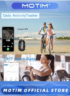 Motim Fitness Tracker with Heart Rate Monitor Sleep Monitor Calorie Counter for Android Phones & iOS Phones Sports Tracker for Women & Men & Kids  - Image 2