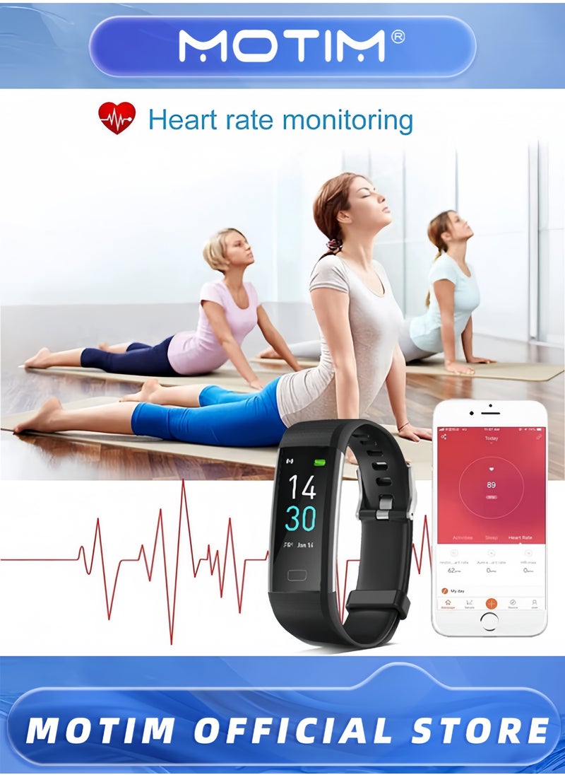 Motim - Fitness Tracker with Heart Rate Monitor Sleep Monitor Calorie Counter for Android Phones & iOS Phones Sports Tracker for Women & Men & Kids - Image 1