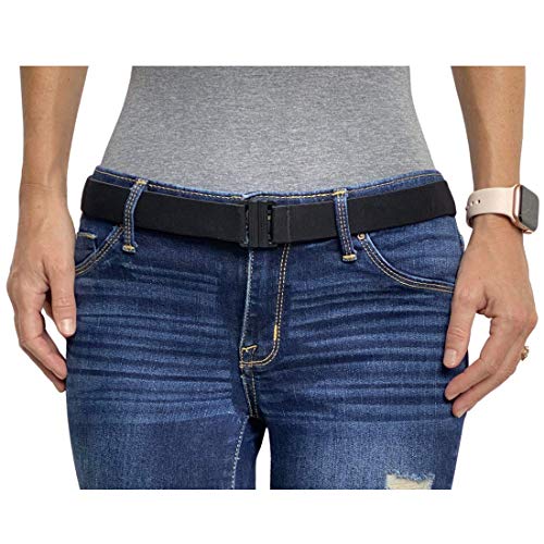 TIGHTS UP® Adjustable, No Show, Flat Buckle, Invisible Elastic Belt. Stretch Belt for Women and Men - Black Plus Belt - Image 5