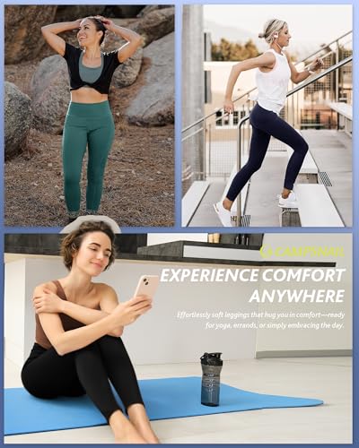 CAMPSNAIL 4 Pack High Waisted Leggings for Women - Soft Tummy Control Slimming Yoga Pants for Workout Running Reg & Plus Size - Image 4