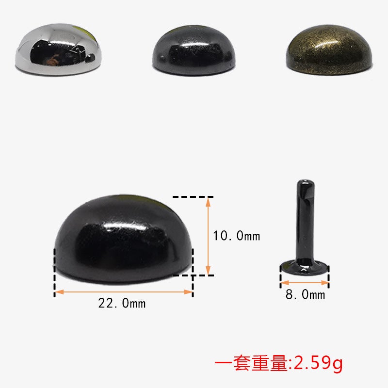 Round Head Rivets DIY Fashion Accessory Crafts 22mm mushroom nail 