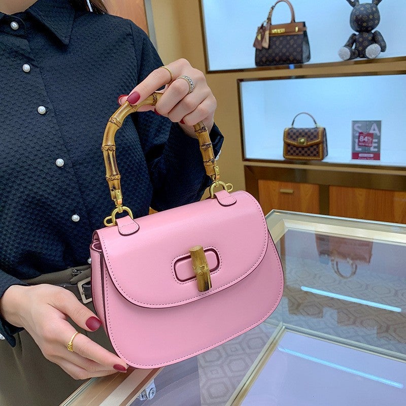 Bamboo Bag Vintage Saddle Bag Genuine Leather Women'S Bag 2023 New High-Grade Small Bag Shoulder Messenger Handbag For Women - Image 5