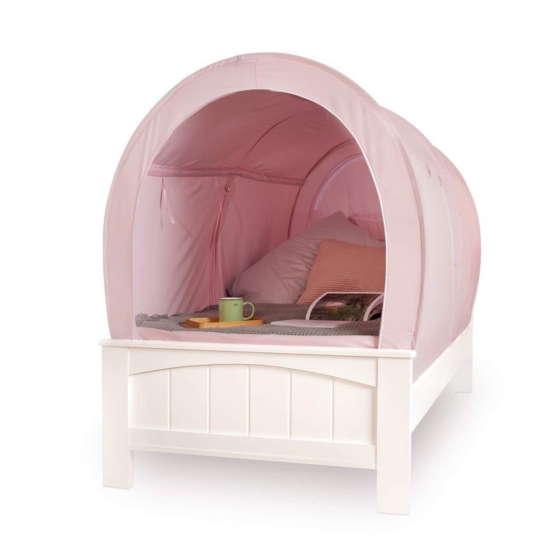 Snuggy Pod Bed Canopy â€“ Pink (Twin Size) | Pop-Up Bed Tent | Sensory-Friendly Indoor Sleep Pod with Privacy & Light Blocking | Lightweight, Breathable & Foldable Design | Carry Bag Included - Image 1