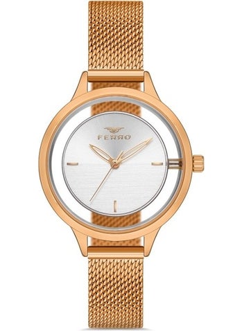 FERRO 34 mm Rose Mesh Strap Women's Wristwatch FL21234C-C FL21234C-C  - Image 1