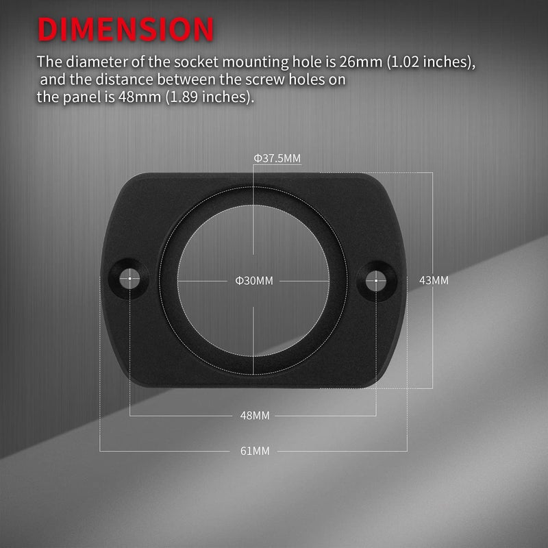 DaierTek 12V Cigarette Lighter Socket Replacement Female Connector DC Socket Power Outlet Cigarette Lighter Outlet with Wire Fuse and Waterproof Cover for Car Marine Boat Auto - Image 4