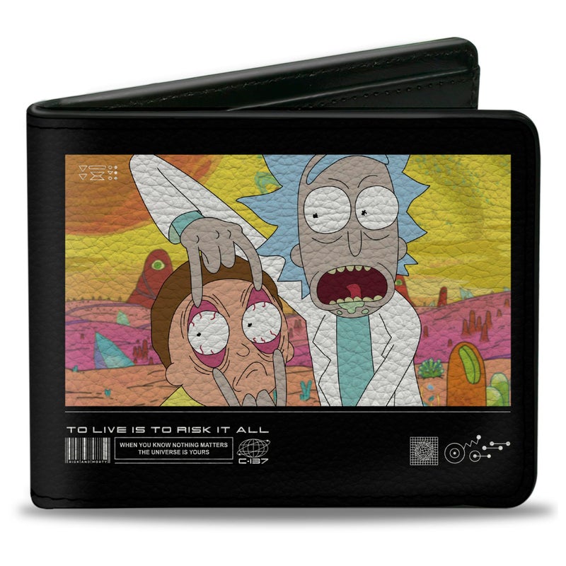 Buckle Down BuckleDown Rick and Morty Wallet Bifold Rick and Morty To Live Is To Risk It All Pose Multi Color Vegan Leather - Image 2