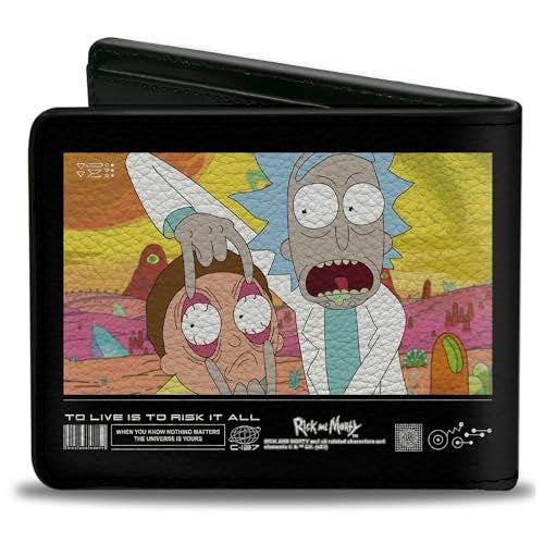 Buckle Down BuckleDown Rick and Morty Wallet Bifold Rick and Morty To Live Is To Risk It All Pose Multi Color Vegan Leather - Image 3