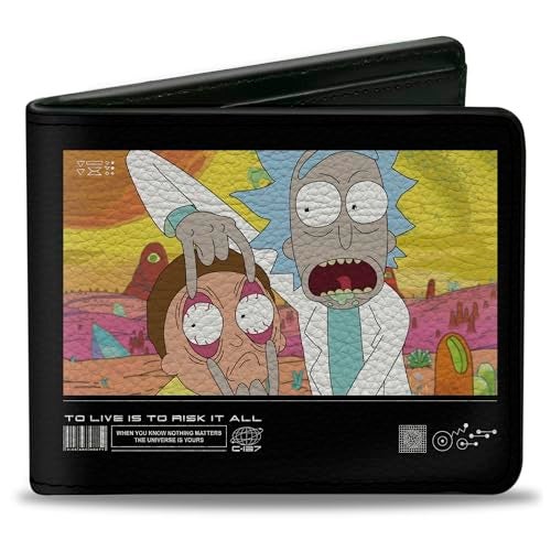Buckle Down BuckleDown Rick and Morty Wallet Bifold Rick and Morty To Live Is To Risk It All Pose Multi Color Vegan Leather - Image 1