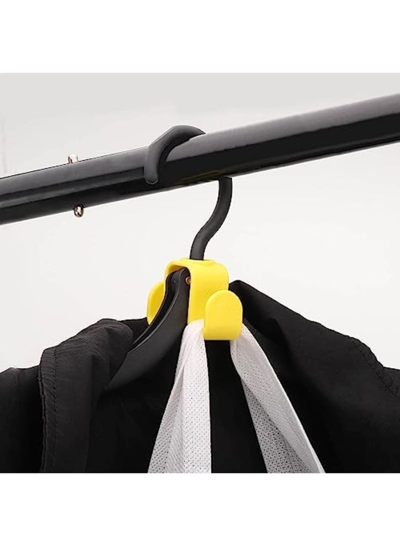 Clothes Hanger Connector Hooks, Double-Sided Coat Clothes Hanger Connector Hooks, Space-Saving Hanger for Organizing Clothes, Hanger Extender Clips Yellow/Black 40 Pcs - Image 5