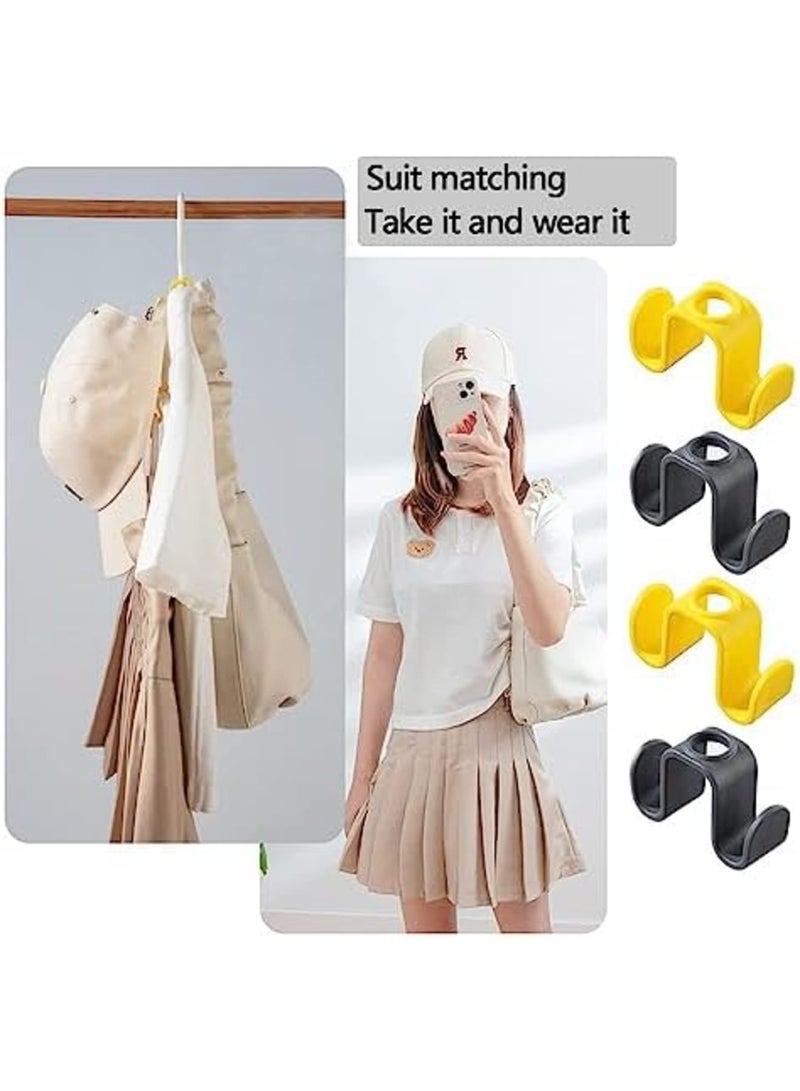 Clothes Hanger Connector Hooks, Double-Sided Coat Clothes Hanger Connector Hooks, Space-Saving Hanger for Organizing Clothes, Hanger Extender Clips Yellow/Black 40 Pcs - Image 3