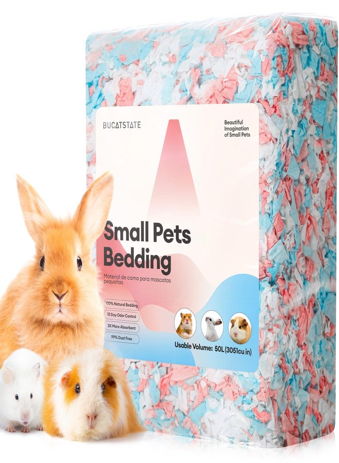 BUCATSTATE Hamster Bedding 50L, 99% Dust-Free Guinea Pig Bedding Odor Control Paper Bedding, Cozy Small Animal Bedding for Rabbit Rat Syrian Dwarf Hamsters Gerbils (Confetti) - Image 1