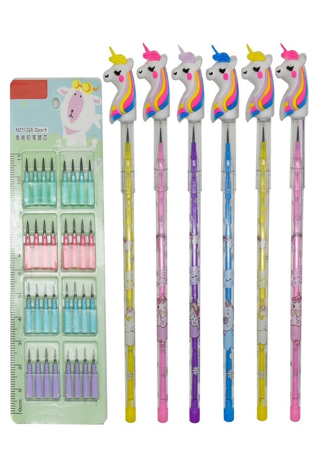 Lopenle 12 Pieces Adorable Unicorn Pencils Flying horse Stacking Pencil Animal Stackable Pencils With 64 Replacable Refills For School Students Office Using Supplies. - Image 1