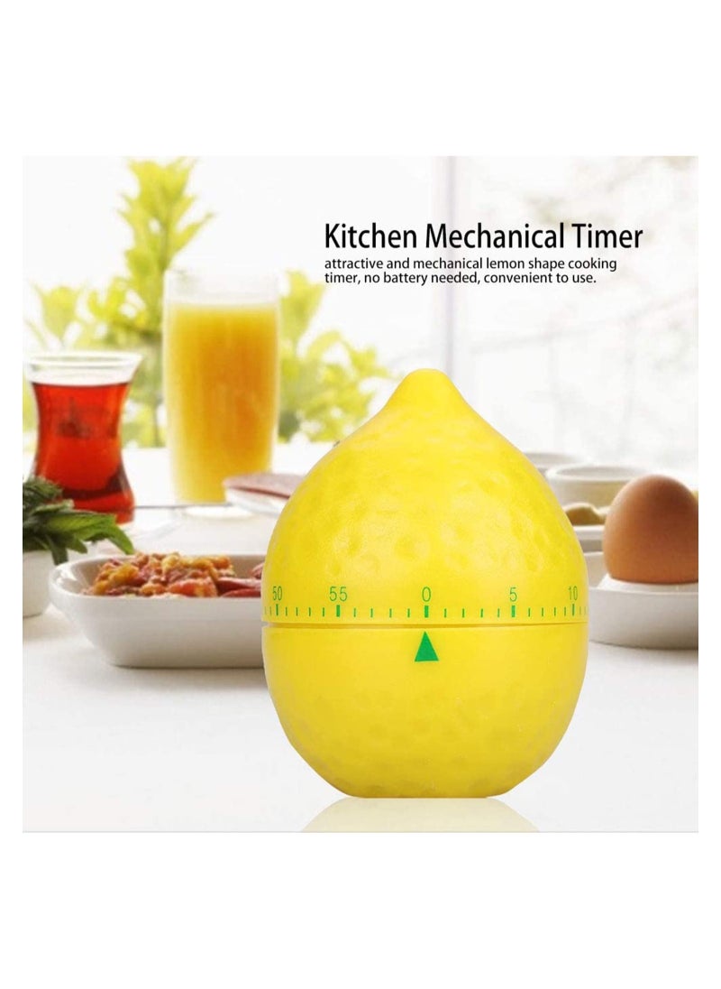 SYOSI - Kitchen Timer, Timepiece Kitchen Timer Short Timer Alarm Clock Funny Egg Timer Egg Knife Lemon Shape, Kitchen Mechanical Timer Manual Lemon Shape Counters for Home Cooking Timing Tool - Image 1
