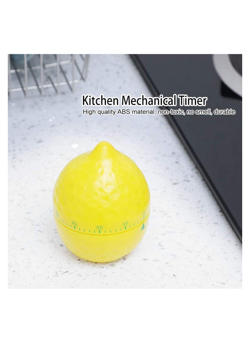 SYOSI - Kitchen Timer, Timepiece Kitchen Timer Short Timer Alarm Clock Funny Egg Timer Egg Knife Lemon Shape, Kitchen Mechanical Timer Manual Lemon Shape Counters for Home Cooking Timing Tool - Image 1