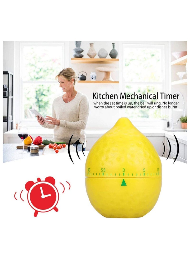 SYOSI - Kitchen Timer, Timepiece Kitchen Timer Short Timer Alarm Clock Funny Egg Timer Egg Knife Lemon Shape, Kitchen Mechanical Timer Manual Lemon Shape Counters for Home Cooking Timing Tool - Image 1