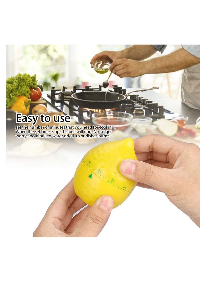 SYOSI - Kitchen Timer, Timepiece Kitchen Timer Short Timer Alarm Clock Funny Egg Timer Egg Knife Lemon Shape, Kitchen Mechanical Timer Manual Lemon Shape Counters for Home Cooking Timing Tool - Image 1