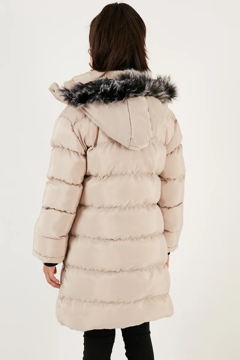 Lela Feather Hooded Puffer Coat with Pockets Girls' Coat 5766038