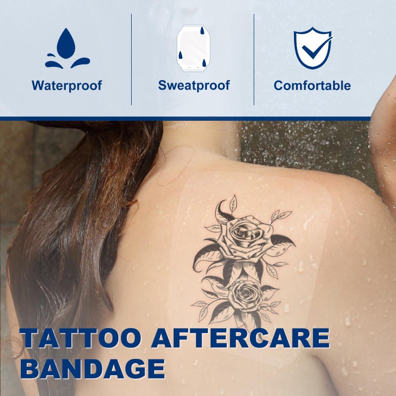 Ceeport Transparent Film Dressing 6'' x 8'', 20 Packs Waterproof Wound Bandage Adhesive Patches, Wound Cover Patches for Post Surgical Shower, IV Shield, Tattoo Aftercare Bandage - Image 3