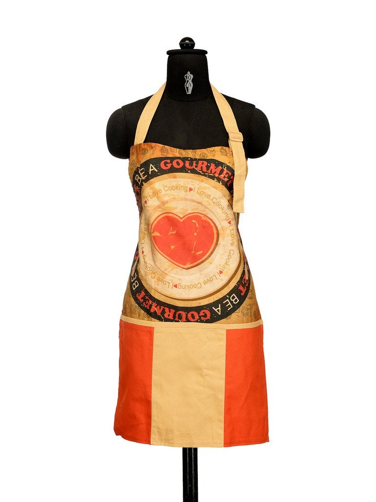 Swayam Cotton Multipurpose Apron with 3 Pockets + 2 Gloves | Stylish and Durable | Perfect for Hotel, Cafe, Restaurant, and Home Kitchen -Light Brown - Image 2