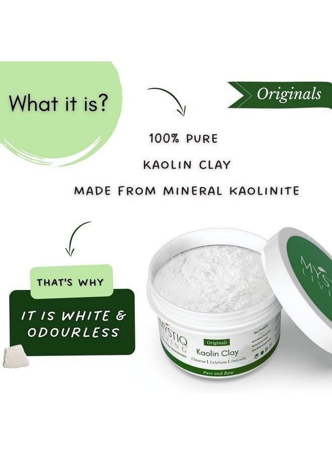 MYSTIQ LIVING - Originals Kaolin Clay Powder; Pure Organic & Natural; Chinni Mitti; Ideal For Face & Hair Pack 175 Gm - Image 1