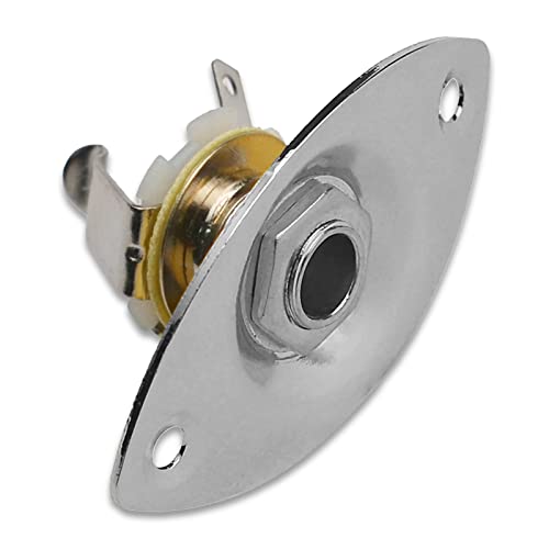 MAXCHEER 1/4" Oval Guitar Jack 6.35mm Output Input Plug Socket for Mono Electric Guitar (Chrome) - Image 5
