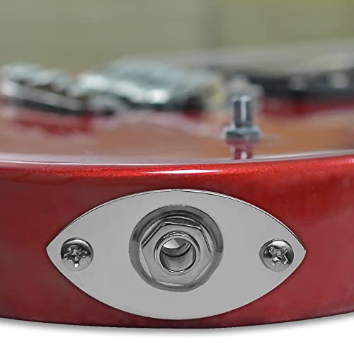 MAXCHEER 1/4" Oval Guitar Jack 6.35mm Output Input Plug Socket for Mono Electric Guitar (Chrome) - Image 2