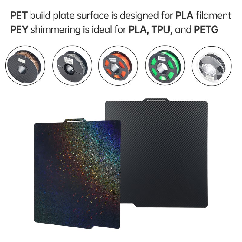 PET+PEY Build Plate Sheet 257x257mm Spring Steel Plate Double-Sided Smooth with Starry Sky Pattern Flexible Hotbed Sticker Removable Build Surface Platform Compatible with Bambu Lab X1/X1C/P1P/P1S/A1 - Image 4