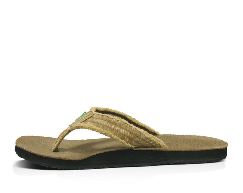 Sanuk Mens Fraid Not | Flip Flops for Men | Mens Sandals | Beach Sandals | Supportive & Lightweight | Comfort Footbed, Khaki, 11 - Image 4