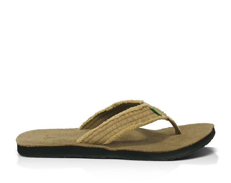 Sanuk Mens Fraid Not | Flip Flops for Men | Mens Sandals | Beach Sandals | Supportive & Lightweight | Comfort Footbed, Khaki, 11 - Image 2