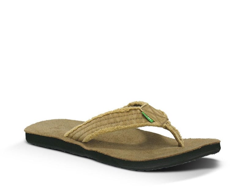 Sanuk Mens Fraid Not | Flip Flops for Men | Mens Sandals | Beach Sandals | Supportive & Lightweight | Comfort Footbed, Khaki, 11 - Image 3
