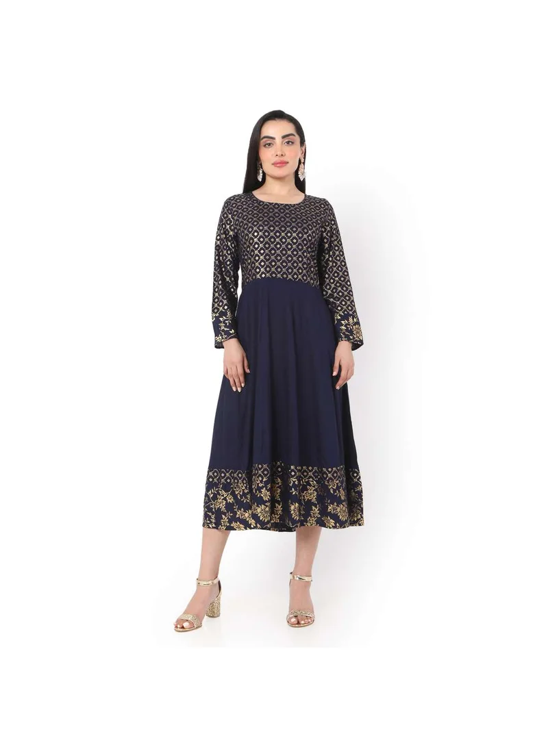 هانا آند سارا SOFT GOLD FOIL PRINTED SHORT STYLISH FASHIONABLE ARABIC JALABIYA KAFTAN DRESS