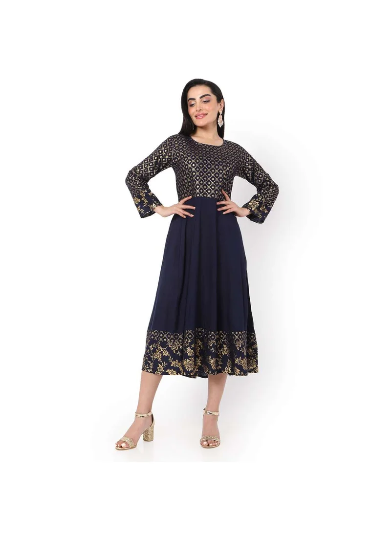 هانا آند سارا SOFT GOLD FOIL PRINTED SHORT STYLISH FASHIONABLE ARABIC JALABIYA KAFTAN DRESS
