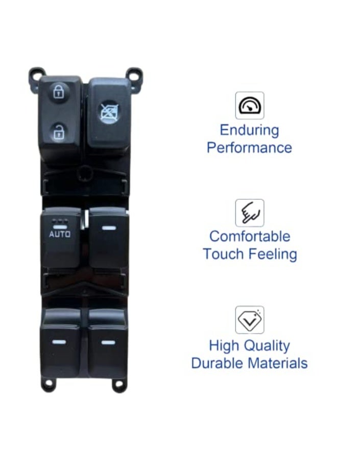 Power Window Master Switch Compatible with Kia Rio 2012 2013 2014 2015 Replace OE# 93570-1W155 Front Left Driver Side, Black - Image 4