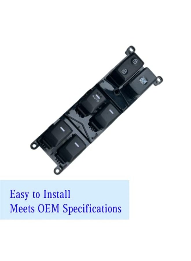 Power Window Master Switch Compatible with Kia Rio 2012 2013 2014 2015 Replace OE# 93570-1W155 Front Left Driver Side, Black - Image 3