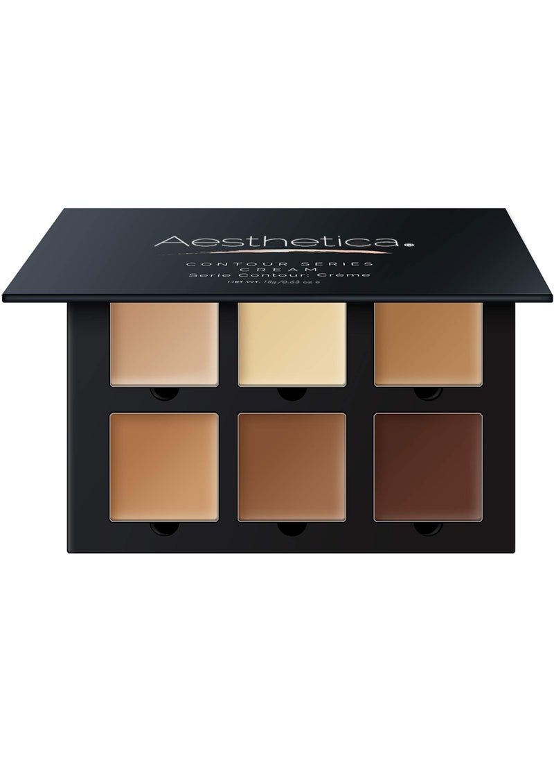 Aesthetica Aesthetica Cosmetics Cream Contour and Highlighting Makeup Kit - Contouring Foundation/Concealer Palette - Vegan & Cruelty Free - Step-by-Step Instructions Included 